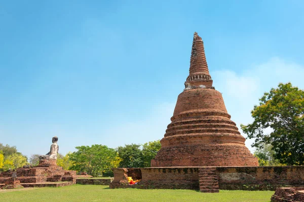 Ayutthaya Thailand Wat Wora Chet Tha Ram Ayutthaya Thailand Part — Stock Photo, Image