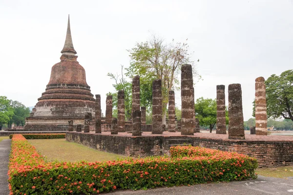 Sukhothai Thailandia Monastero Wat Chana Songkhram Nel Parco Storico Sukhothai — Foto Stock