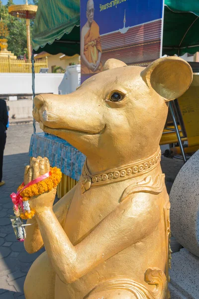 Chiang Mai Thailand Rat Statue Wat Phra Chom Thong Worawihan — Stock Photo, Image