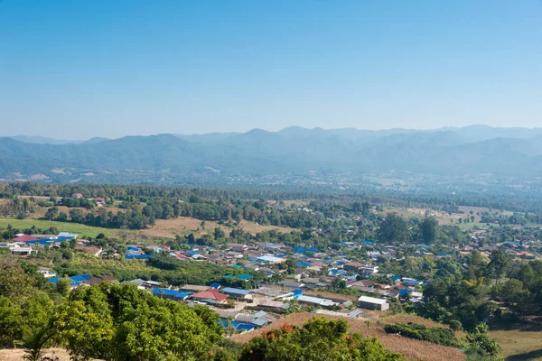 Pai, Tayland - Yun Lai Vilayeti 'nden güzel manzaralı Sanchon Village, Pai, Mae Hong Son, Tayland.