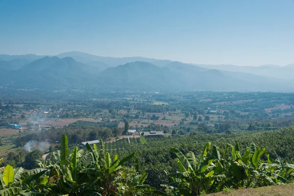 Pai Thailand Schöne Aussicht Vom Yun Lai Aussichtspunkt Dorf Santichon — Stockfoto