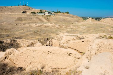 Panjakent, Tacikistan - Antik Panjakent 'in arkeolojik alanı. Tacikistan, Panjakent 'te ünlü bir tarihi mekan..