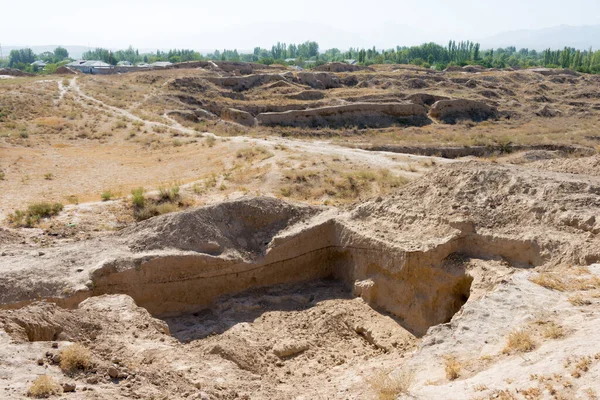Panjakent, Tacikistan - Antik Panjakent 'in arkeolojik alanı. Tacikistan, Panjakent 'te ünlü bir tarihi mekan..