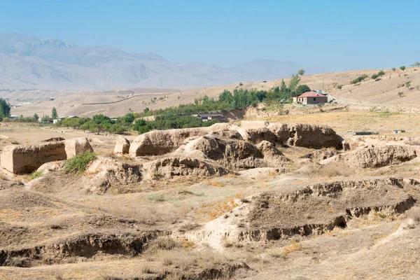 Panjakent, Tacikistan - Antik Panjakent 'in arkeolojik alanı. Tacikistan, Panjakent 'te ünlü bir tarihi mekan..
