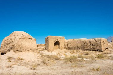 Panjakent, Tacikistan - Antik Panjakent 'in arkeolojik alanı. Tacikistan, Panjakent 'te ünlü bir tarihi mekan..