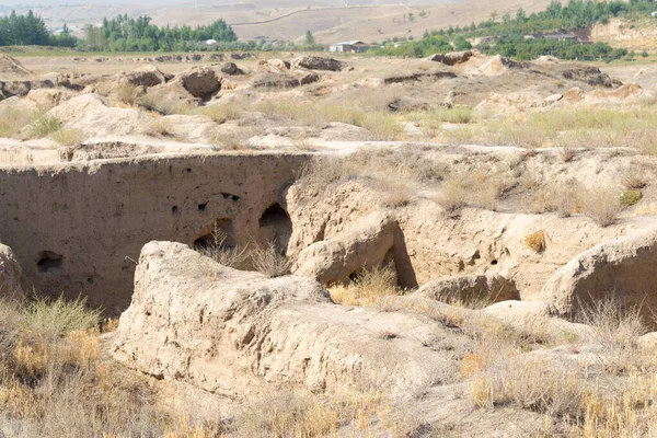Panjakent, Tacikistan - Antik Panjakent 'in arkeolojik alanı. Tacikistan, Panjakent 'te ünlü bir tarihi mekan..