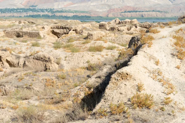 Panjakent, Tacikistan - Antik Panjakent 'in arkeolojik alanı. Tacikistan, Panjakent 'te ünlü bir tarihi mekan..