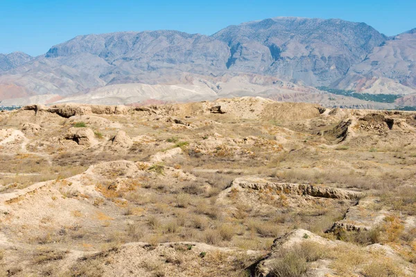 Panjakent, Tacikistan - Antik Panjakent 'in arkeolojik alanı. Tacikistan, Panjakent 'te ünlü bir tarihi mekan..