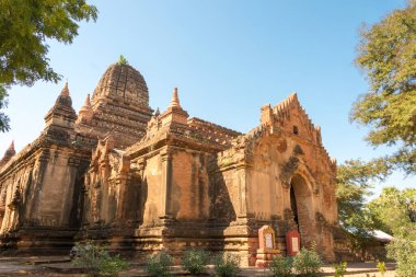 Bagan, Myanmar - Bagan Arkeolojik Alanı ve Anıtları. Mandalay Bölgesi, Myanmar 'daki ünlü Budist harabeleri. Dünya Mirası Sitesi 'nin bir parçası..