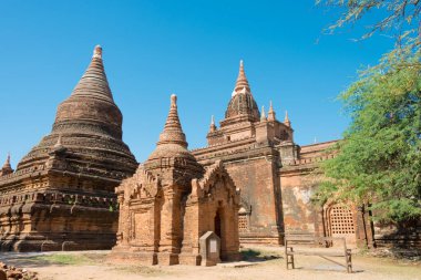 Bagan, Myanmar - Bagan Arkeolojik Alanı ve Anıtları 'ndaki Alotawpyae Tapınağı. Mandalay Bölgesi, Myanmar 'daki ünlü Budist harabeleri. Dünya Mirası Sitesi 'nin bir parçası..