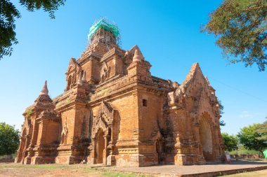 Bagan, Myanmar - Bagan Arkeolojik Alanı ve Anıtları. Mandalay Bölgesi, Myanmar 'daki ünlü Budist harabeleri. Dünya Mirası Sitesi 'nin bir parçası..