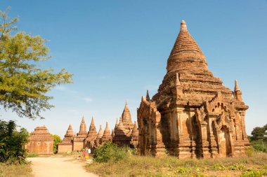 Bagan, Myanmar - Bagan Arkeolojik Alanı ve Anıtları. Mandalay Bölgesi, Myanmar 'daki ünlü Budist harabeleri. Dünya Mirası Sitesi 'nin bir parçası..