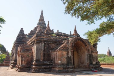 Bagan, Myanmar - Bagan Arkeolojik Alanı ve Anıtları. Mandalay Bölgesi, Myanmar 'daki ünlü Budist harabeleri. Dünya Mirası Sitesi 'nin bir parçası..