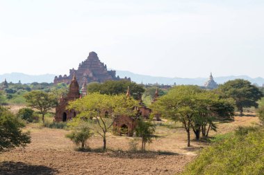 Bagan, Myanmar - Bagan Arkeolojik Alanı ve Anıtları. Mandalay Bölgesi, Myanmar 'daki ünlü Budist harabeleri. Dünya Mirası Sitesi 'nin bir parçası..