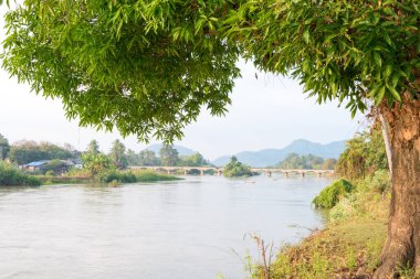 Champasak, Laos - Don Det 'teki Mekong Nehri, Champasak Eyaleti, Laos.