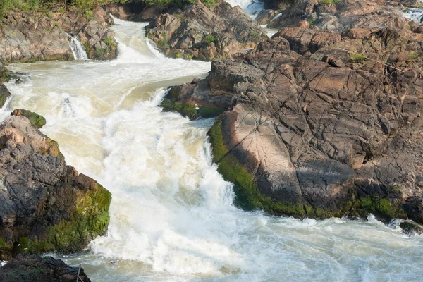 Champasak Laos Phi Falls Tat Somphamit Río Mekong Famous Landscape — Foto de Stock