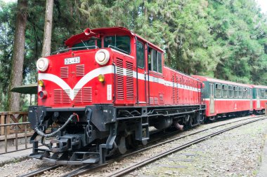 Chiayi County, Tayvan - Alishan Forest Railway DL-43 Diesel lokomotifi Alishan National Scenic Area, Chiayi County, Tayvan.