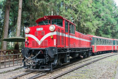 Chiayi County, Tayvan - Alishan Forest Railway DL-43 Diesel lokomotifi Alishan National Scenic Area, Chiayi County, Tayvan.