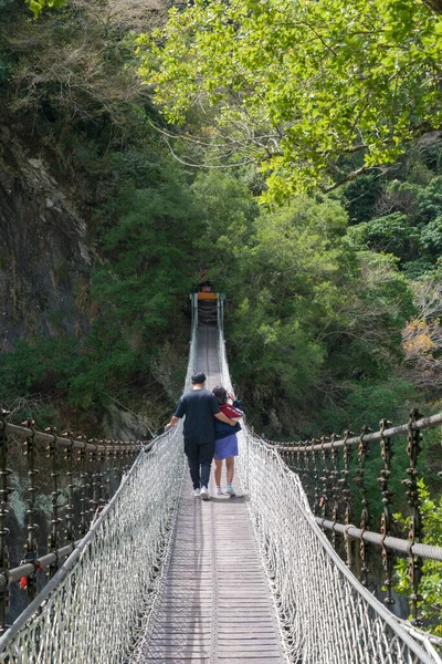 Hualien Taiwan Hängebrücke Der Nähe Von Yuewangting Yuewang Pavillon Taroko — Stockfoto