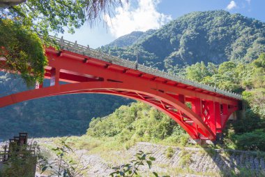 Hualien, Tayvan - Shakadang Köprüsü Taroko Ulusal Parkı. Xiulin, Hualien, Tayvan 'da ünlü bir turizm merkezi..