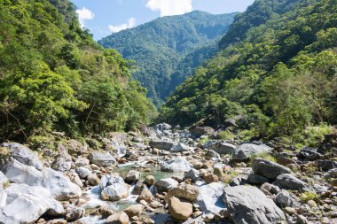 Hualien, Tayvan - Shakadang Patikası (Gizemli Vadi Patikası) Taroko Ulusal Parkı. Xiulin, Hualien, Tayvan 'da ünlü bir turizm merkezi..