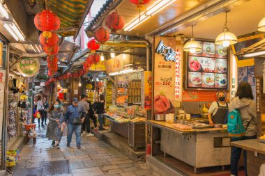 Yeni Taipei Şehri, Tayvan - Jiufen Eski Caddesi. Ruifang, New Taipei City, Tayvan 'da ünlü bir turizm merkezi..