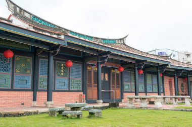 Taichung, Tayvan - Taichung, Tayvan 'daki Wufeng Lin Aile Konağı ve Bahçesi. Konut ilk olarak 1864 yılında inşa edildi ve Ulusal Tarih Bölgesi.