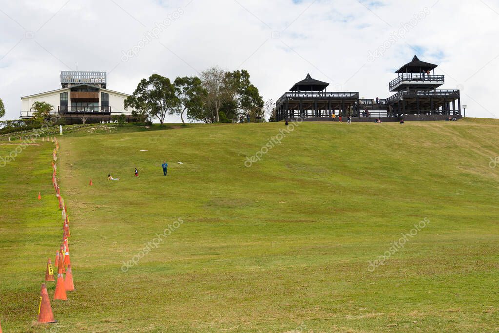 Taitung, Taiwán Luye Highland zona de globos de aire caliente. un