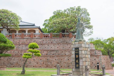 Tainan, Tayvan - Tayvan 'daki Anping Eski Kalesi' nde Koxinga Heykeli. Koxinga (1624-1662), 17. yüzyılda Çin 'in işgaline direnen Çinli Ming yandaşıydı..