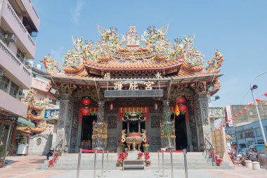 Tainan, Tayvan - Yanshuei Bölgesi 'ndeki Hubi Tapınağı (Yanshui Matsu Tapınağı). Tapınak aslında 1623 'te inşa edilmiş..