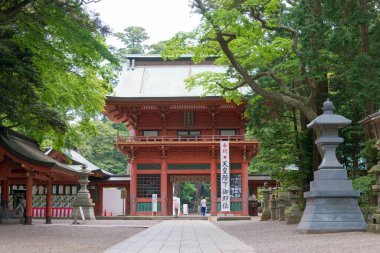 Kashima, Japonya - Japonya 'nın Kashima ilindeki Kashima Tapınağı' na (Kashima jingu Shrine) yaklaş. Kashima Tapınağı doğu Japonya 'daki en eski tapınaklardan biridir..