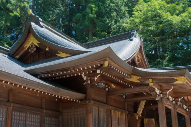 Gifu, Japonya - Sakurayama Hachimangu türbesi. Takayama, Gifu, Japonya 'da ünlü bir tarihi mekan..