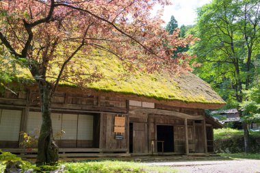 Gifu, Japonya Hida Halk Köyü. Takayama, Gifu, Japonya 'da ünlü bir açık hava müzesi ve tarihi bir yer..