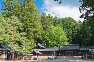 Gifu, Japonya - Hida Ichinomiya Minashi Tapınağı. Takayama, Gifu, Japonya 'da ünlü bir tarihi mekan..