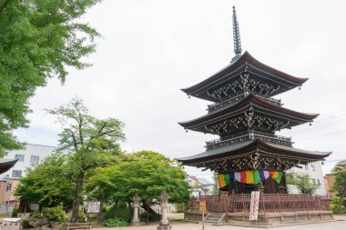 Gifu, Japonya - Hida Kokubun-ji Tapınağı. Takayama, Gifu, Japonya 'da ünlü bir tarihi mekan..