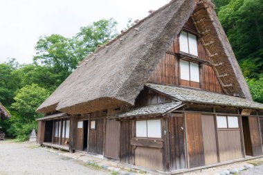Gifu, Japonya - Eski Asano Chuichi Aile Evi Gasshozukuri Minkaen Açık Hava Müzesi Shirakawago, Gifu, Japonya. Ünlü tarihi bir yer..
