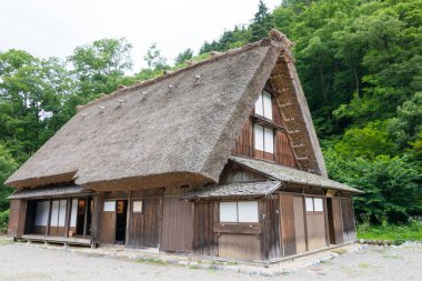 Gifu, Japonya - Eski Asano Chuichi Aile Evi Gasshozukuri Minkaen Açık Hava Müzesi Shirakawago, Gifu, Japonya. Ünlü tarihi bir yer..