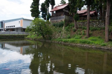 Gifu, Japonya - Masushima Kalesi 'nin kalıntıları. Japonya, Gifu, Hida 'da ünlü bir tarihi mekan..
