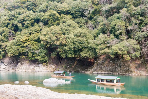 Kyoto Japão Rio Katsura Katsura Gawa Arashiyama Famoso Ponto Turístico — Fotografia de Stock