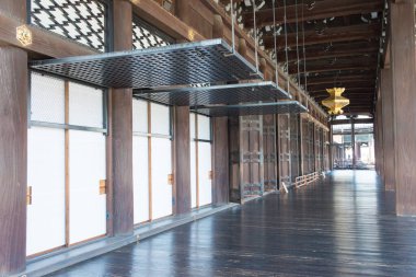 Kyoto, Japonya - Japonya 'daki Nishi Hongan-ji Tapınağı. Antik Kyoto Tarihi Anıtları 'nın (UNESCO Dünya Mirası Sitesi) bir parçasıdır (Kyoto, Uji ve Otsu Şehirleri)..