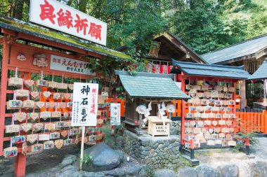 Kyoto, Japonya - Arashiyama, Kyoto, Japonya 'daki Nonomiya-jinja Tapınağı. Ise Tapınağı 'nda hizmet eden İmparatorluk Prensesleri kendilerini arındırmak için ilk kez burada ikamet ettiler..
