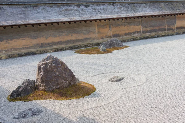 Kyoto Japon Jardin Zen Kare Sansui Paysage Sec Temple Ryoan — Photo