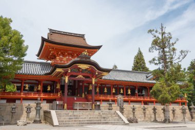 Kyoto, Japonya - Japonya, Kyoto, Yawata 'daki washimizu Hachimangu Tapınağı. Tapınak 859 'da kuruldu..