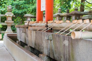 Kyoto, Japonya - Japonya, Kyoto, Yawata 'daki washimizu Hachimangu Tapınağı. Tapınak 859 'da kuruldu..