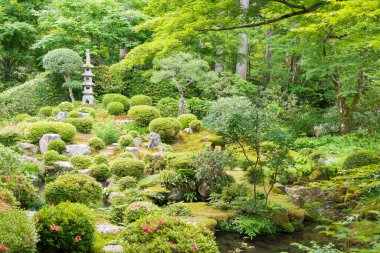Kyoto, Japonya - Ohara, Kyoto, Japonya 'daki Sanzenin Tapınağı. Sanzenin Tapınağı 804 yılında kuruldu..