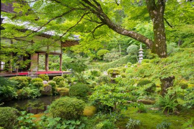 Kyoto, Japonya - Ohara, Kyoto, Japonya 'daki Sanzenin Tapınağı. Sanzenin Tapınağı 804 yılında kuruldu..