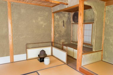 Kyoto, Japonya - Ohara, Kyoto, Japonya 'daki Jikkoin Tapınağındaki Çay Evi (Chashitsu).