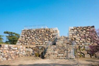 Kagawa, Japonya - Takamatsu Şatosu (Tamamo Park) Takamatsu, Kagawa, Japonya. Şato ilk olarak 1590 yılında inşa edildi ve Japonya 'nın En İyi 100 Kalesi' nin bir parçası oldu..
