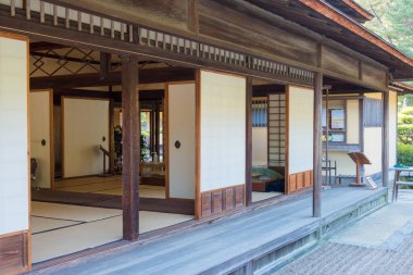 Kagawa, Japonya - Takamatsu, Kagawa, Japonya 'daki Ritsurin Bahçesi. Ritsurin Bahçesi Japonya 'nın en ünlü tarihi bahçelerinden biridir..
