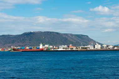 Kagawa, Japonya - Takamatsu Limanı, Kagawa, Japonya 'dan güzel manzara.